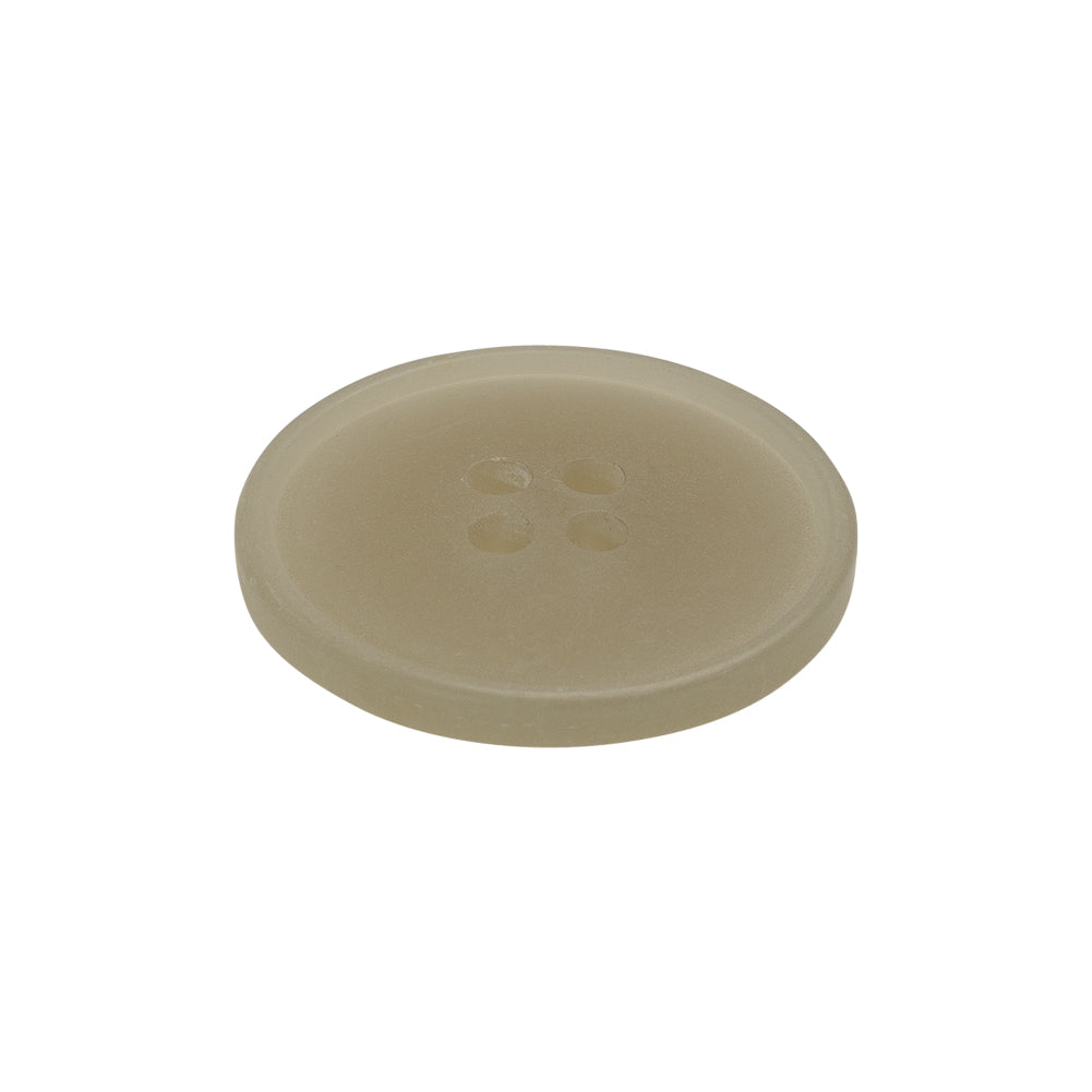 Plastic 4-Hole Button - 38L/24mm - Frosted Off White Narrow Rim - Folded Plastic 4-Hole Button - 38L/24mm - Frosted Off White Narrow Rim - Folded