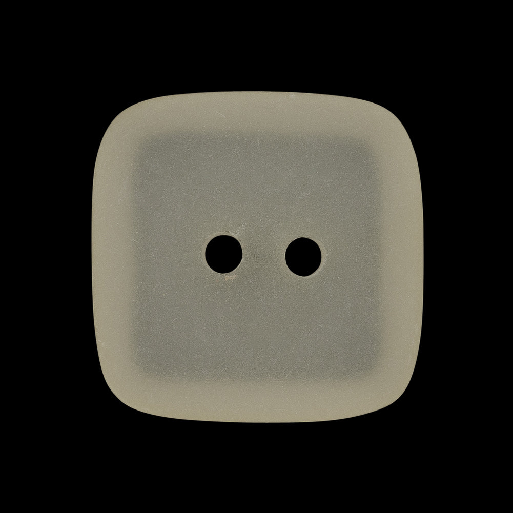 Square Plastic 2-Hole Button - 40L/25.5mm - Frosted Translucent Off White - Detail Square Plastic 2-Hole Button - 40L/25.5mm - Frosted Translucent Off White - Detail