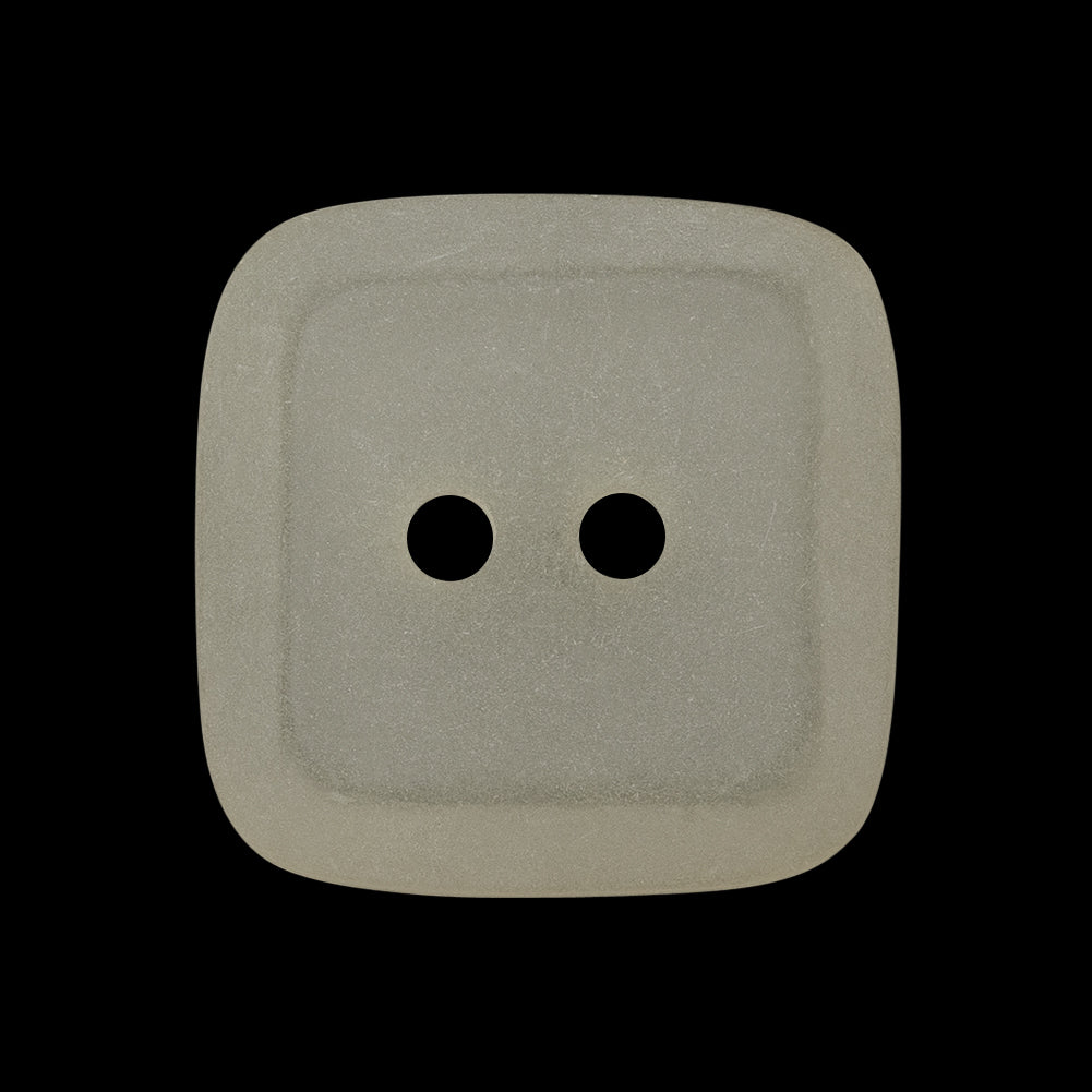 Square Plastic 2-Hole Button - 40L/25.5mm - Frosted Translucent Off White Square Plastic 2-Hole Button - 40L/25.5mm - Frosted Translucent Off White