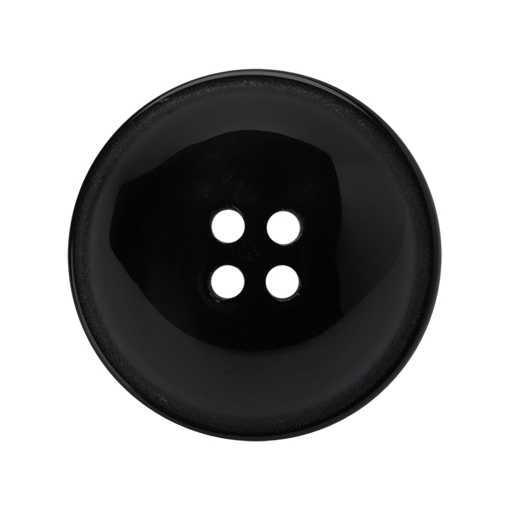 Plastic 4-Hole Button - 44L/28mm - Black Half Dome Plastic 4-Hole Button - 44L/28mm - Black Half Dome