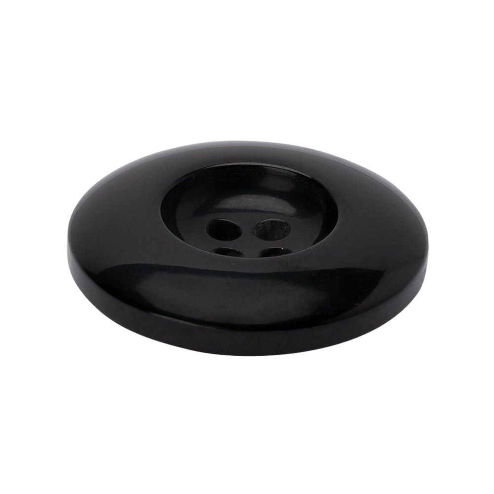 Plastic 4-Hole Button - 44L/28mm - Black Ink Well Plastic 4-Hole Button - 44L/28mm - Black Ink Well