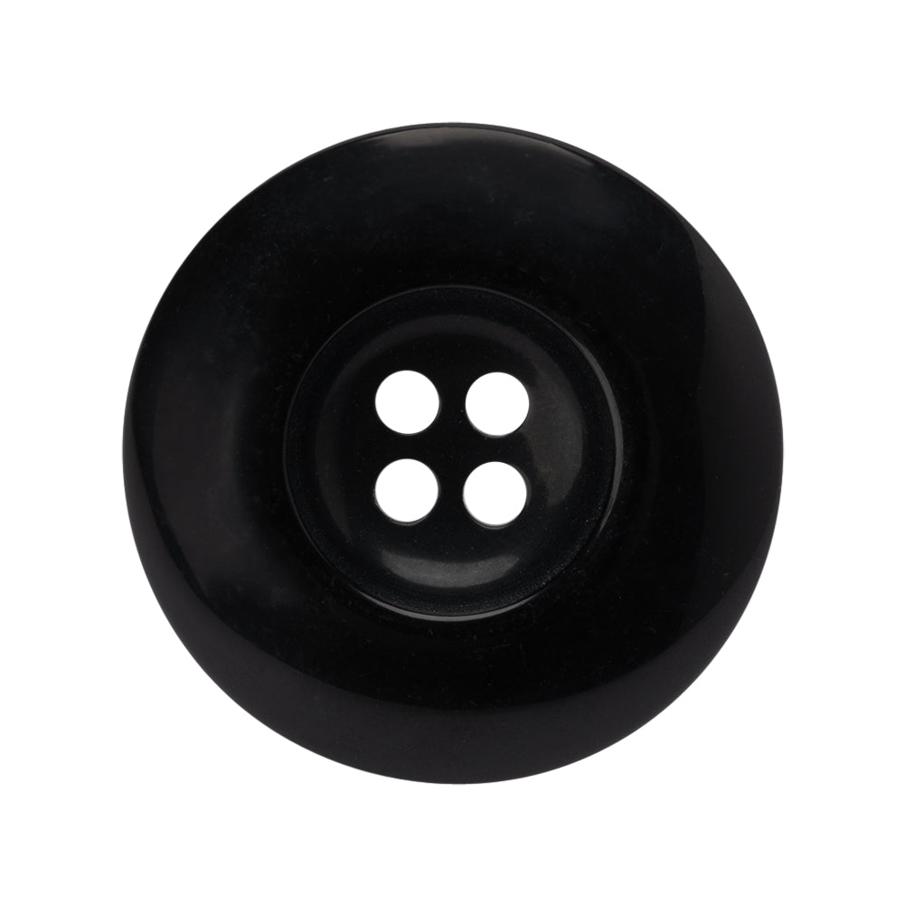 Plastic 4-Hole Button - 44L/28mm - Black Ink Well Plastic 4-Hole Button - 44L/28mm - Black Ink Well