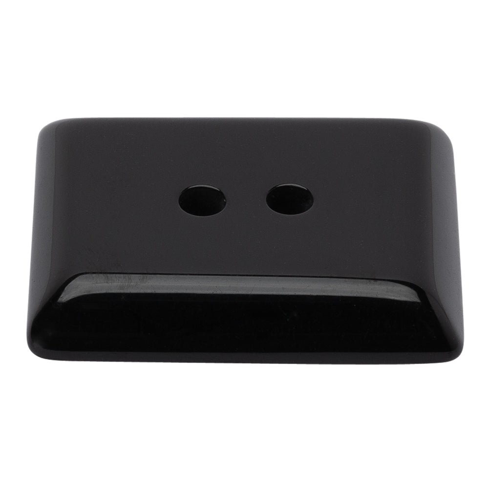 Rectangular Plastic 2-Hole Button - 60L/38mm - Black - Folded Rectangular Plastic 2-Hole Button - 60L/38mm - Black - Folded