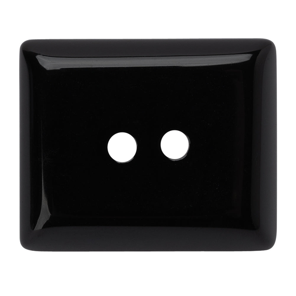 Rectangular Plastic 2-Hole Button - 60L/38mm - Black Rectangular Plastic 2-Hole Button - 60L/38mm - Black
