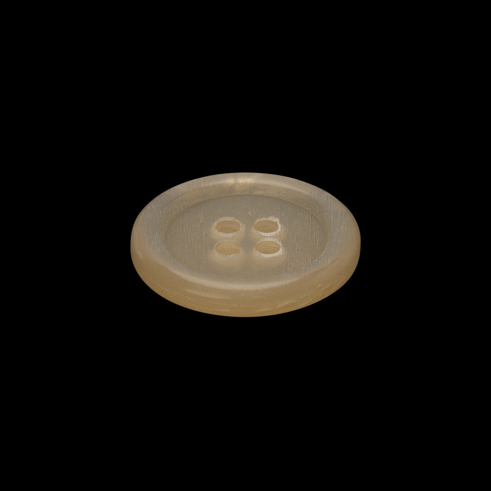 Plastic 4-Hole Button - 32L/20mm - Translucent Beige Rolled Rim - Folded Plastic 4-Hole Button - 32L/20mm - Translucent Beige Rolled Rim - Folded