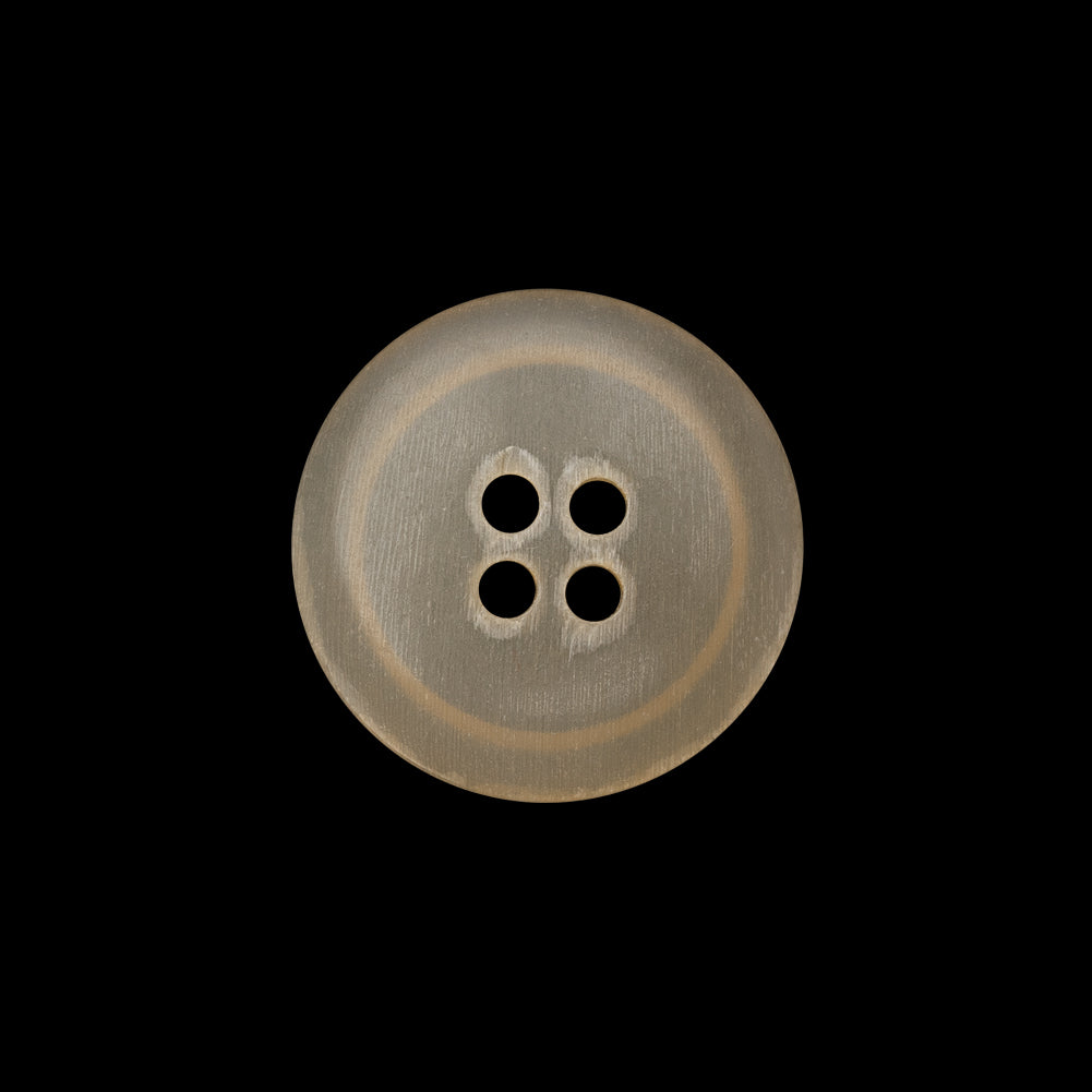 Plastic 4-Hole Button - 32L/20mm - Translucent Beige Rolled Rim - Detail Plastic 4-Hole Button - 32L/20mm - Translucent Beige Rolled Rim - Detail