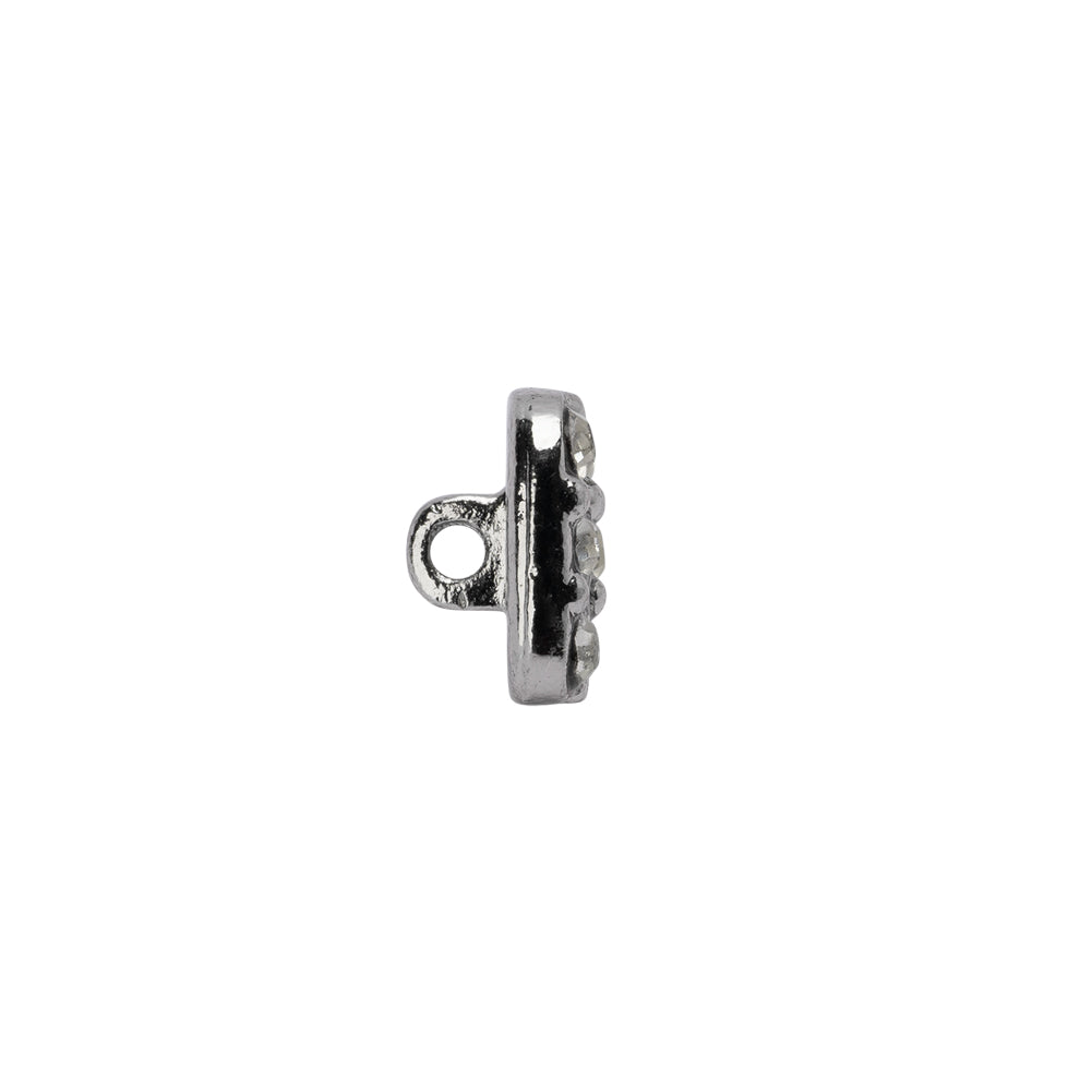 Square Rhinestone and Metal Shank Back Button - 18L/11.5mm - Silver and Crystal Grid Square Rhinestone and Metal Shank Back Button - 18L/11.5mm - Silver and Crystal Grid