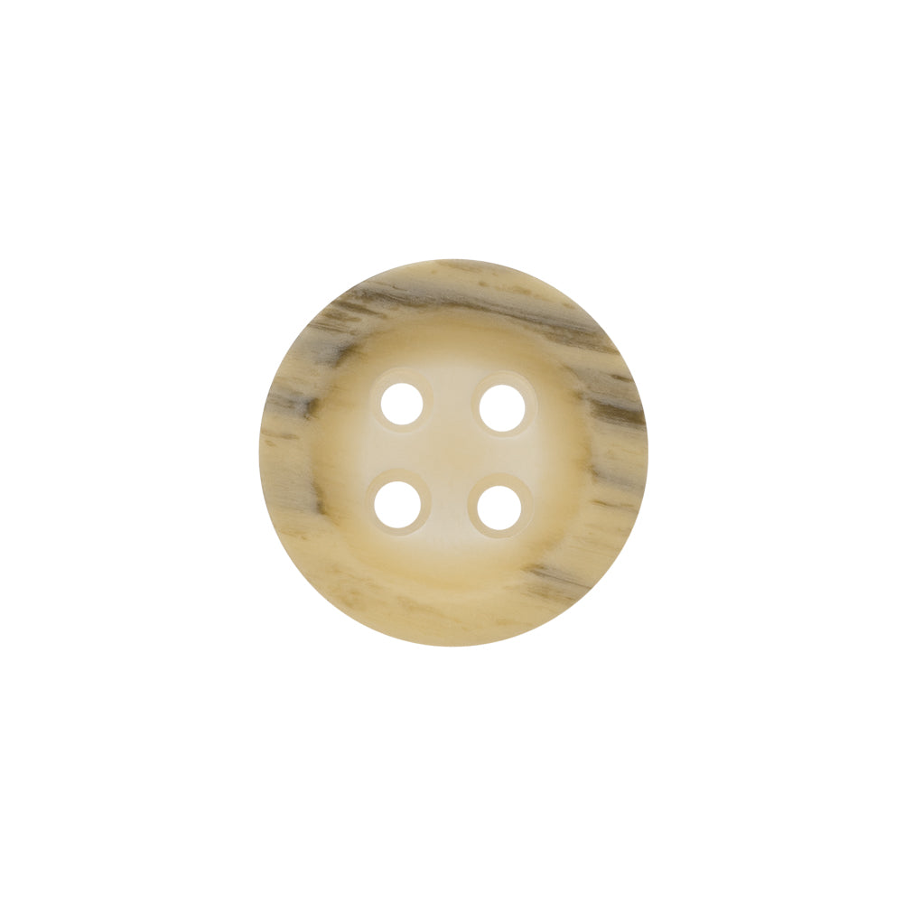 Plastic 4-Hole Button - 28L/18mm - Beige and Gray Striated Plastic 4-Hole Button - 28L/18mm - Beige and Gray Striated