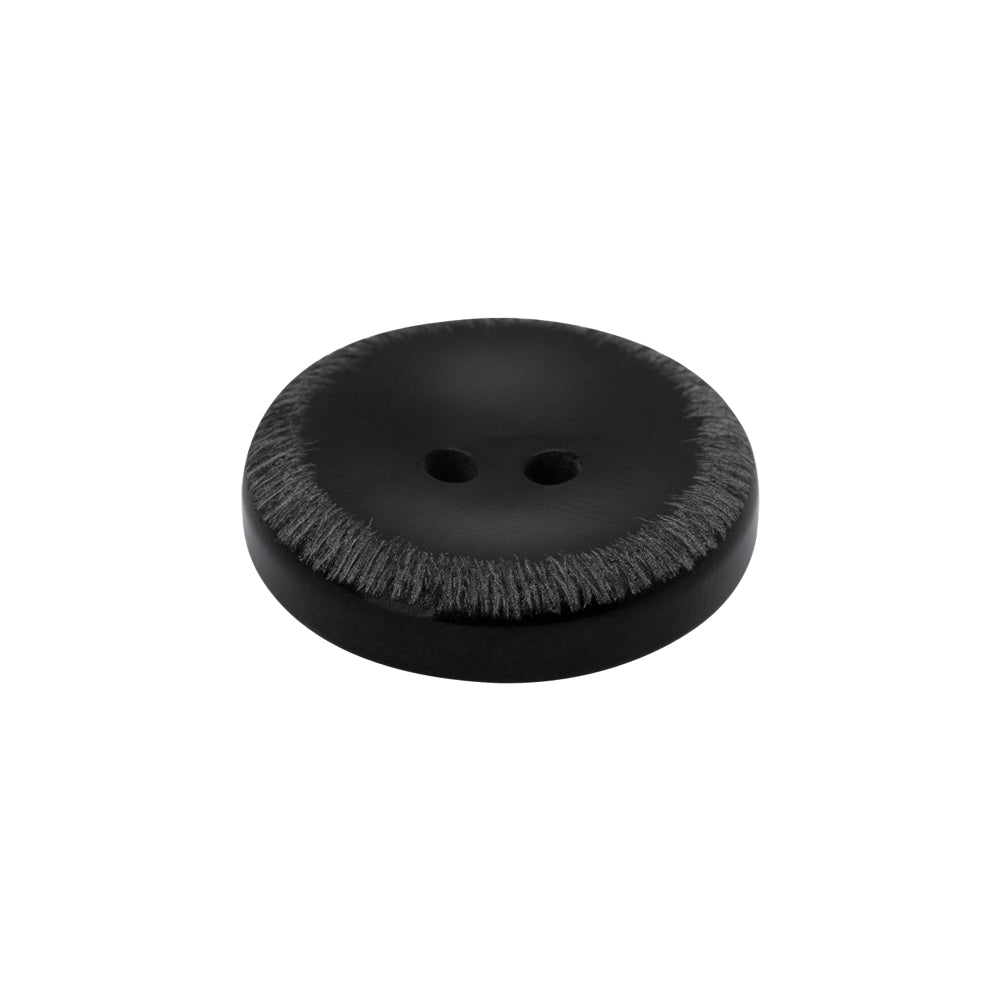 Plastic 2-Hole Button - 35L/22mm - Black Shallow Plate with Etched Rim Plastic 2-Hole Button - 35L/22mm - Black Shallow Plate with Etched Rim