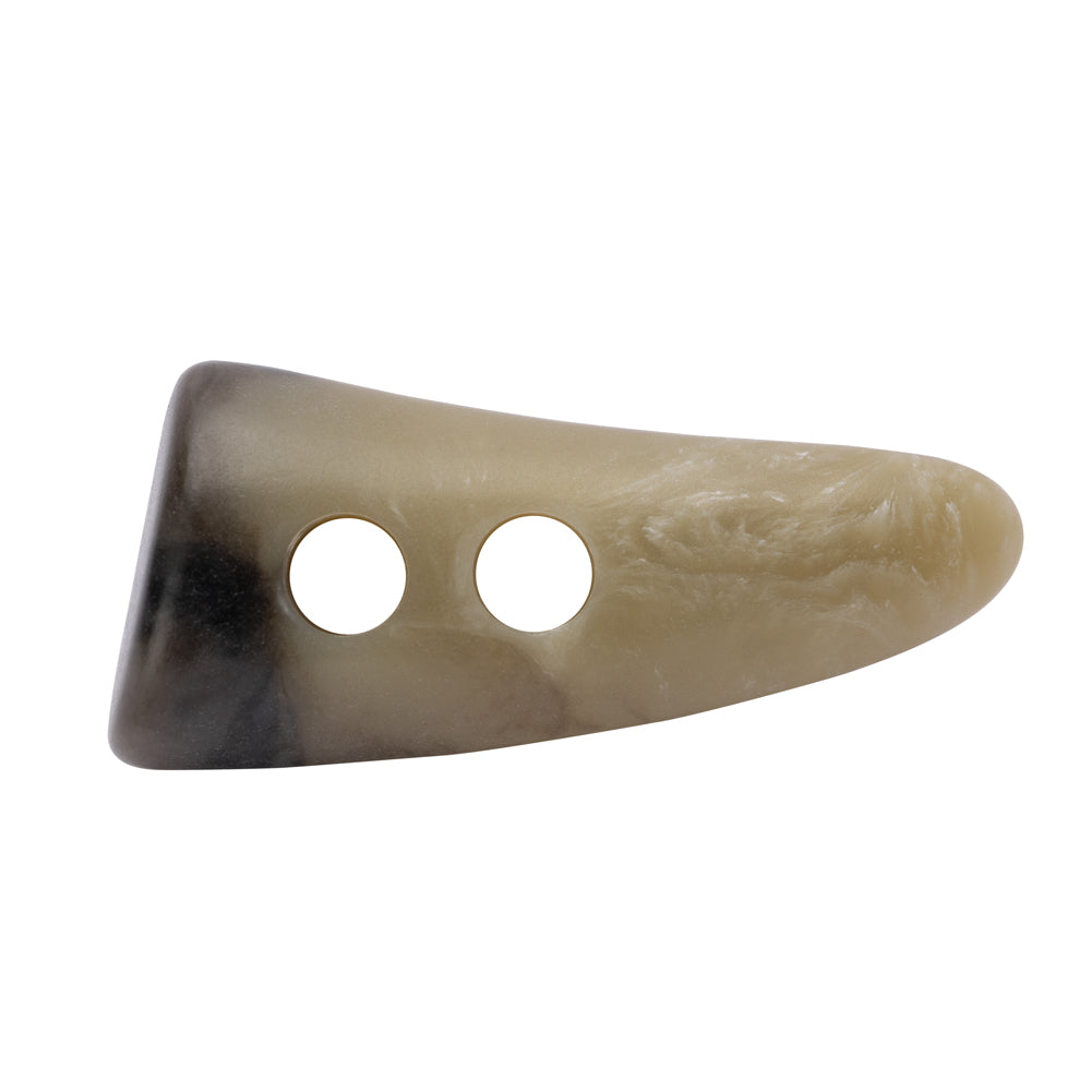 Horn 2-Hole Toggle Button - 60L/38mm - Beige and Gray Marbled Horn 2-Hole Toggle Button - 60L/38mm - Beige and Gray Marbled