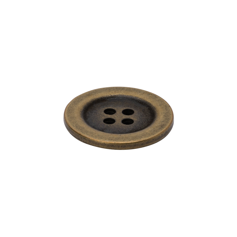 Metal 4-Hole Button - 32L/20mm - Gold - Folded Metal 4-Hole Button - 32L/20mm - Gold - Folded