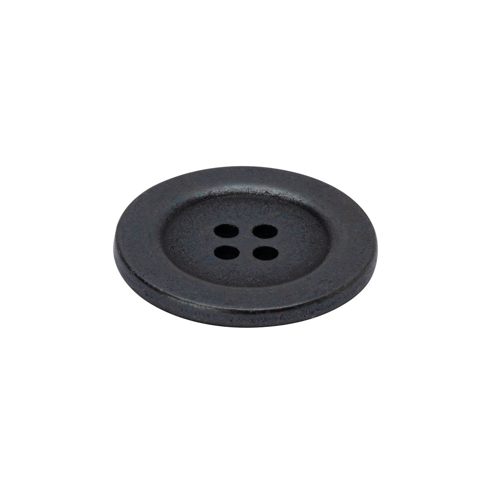 Metal 4-Hole Button - 36L/23mm - Pewter - Folded Metal 4-Hole Button - 36L/23mm - Pewter - Folded