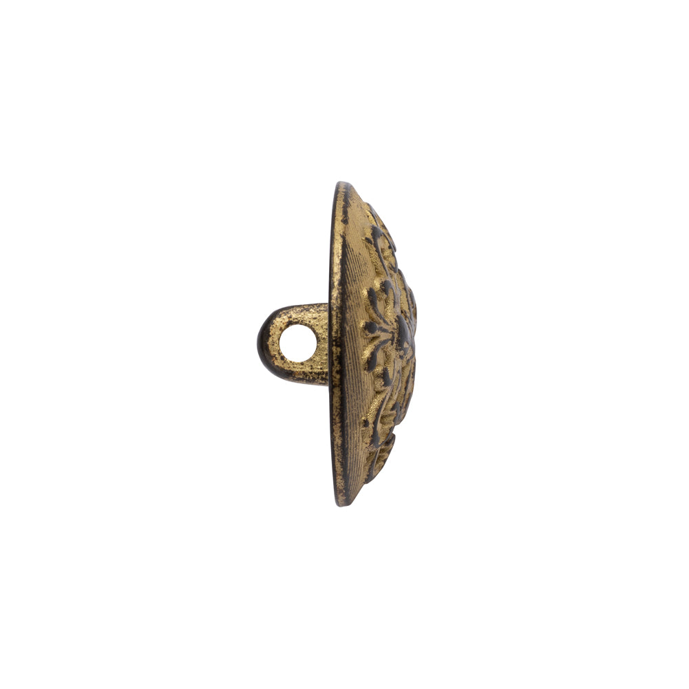 Metal Shank Back Button - 32L/20mm - Distressed Gold Crest Metal Shank Back Button - 32L/20mm - Distressed Gold Crest