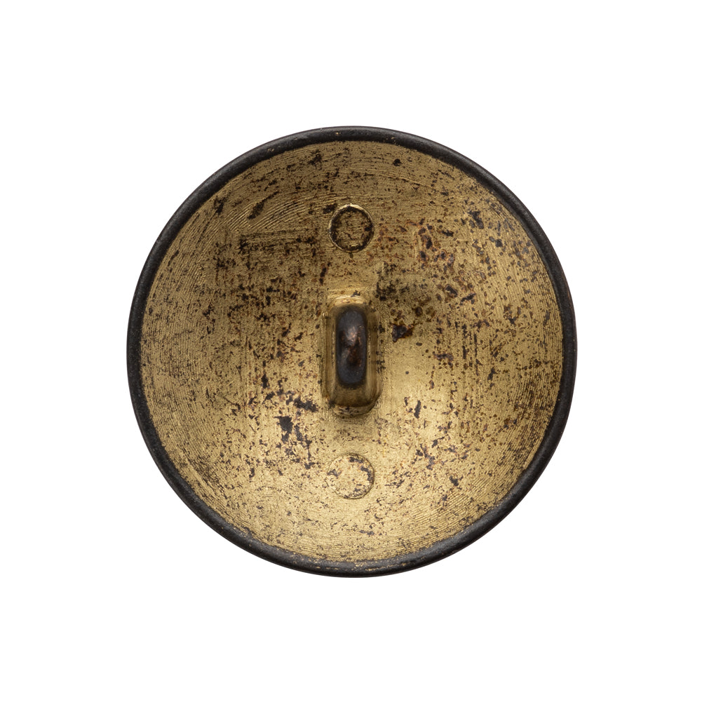 Metal Shank Back Button - 40L/25.5mm - Distressed Gold Crest - Detail Metal Shank Back Button - 40L/25.5mm - Distressed Gold Crest - Detail