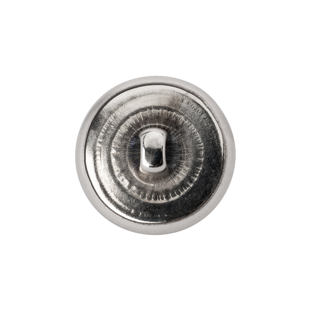 Metal Shank Back Button - 30L/19mm - Domed Silver - Detail Metal Shank Back Button - 30L/19mm - Domed Silver - Detail