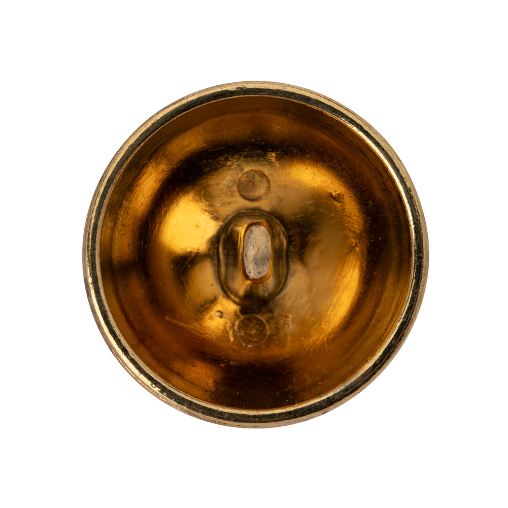 Metal Shank Back Button - 42L/27mm - Domed Gold - Detail Metal Shank Back Button - 42L/27mm - Domed Gold - Detail