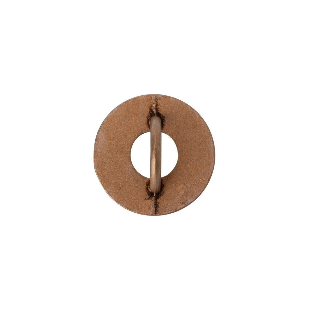 Metal Shank Back Button - 24L/15mm - Copper Ring Metal Shank Back Button - 24L/15mm - Copper Ring