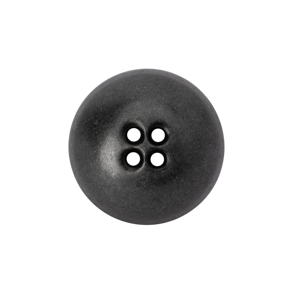 Metal 4-Hole Button - 36L/23mm - Gunmetal Gray Domed Metal 4-Hole Button - 36L/23mm - Gunmetal Gray Domed