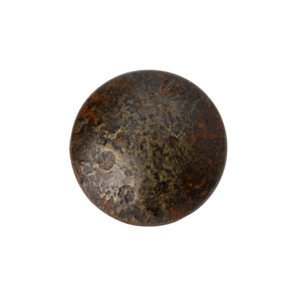 Metal Shank Back Button - 36L/23mm - Distressed Antique Brass Metal Shank Back Button - 36L/23mm - Distressed Antique Brass