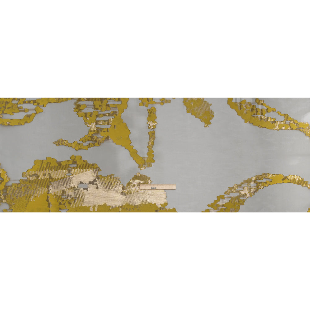 Yellow and Black Metallic Abstract Luxury Burnout Brocade Yellow and Black Metallic Abstract Luxury Burnout Brocade