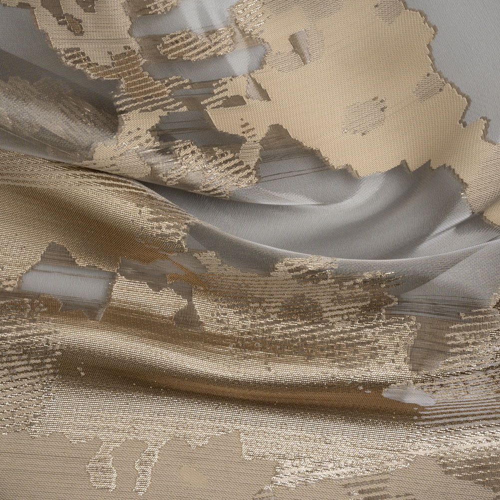 Beige and Black Metallic Abstract Luxury Burnout Brocade Beige and Black Metallic Abstract Luxury Burnout Brocade