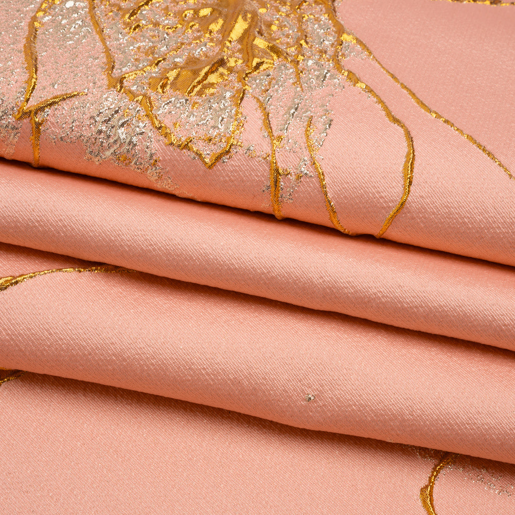 Metallic Silver, Gold and Pink Fanciful Floral Luxury Brocade Metallic Silver, Gold and Pink Fanciful Floral Luxury Brocade