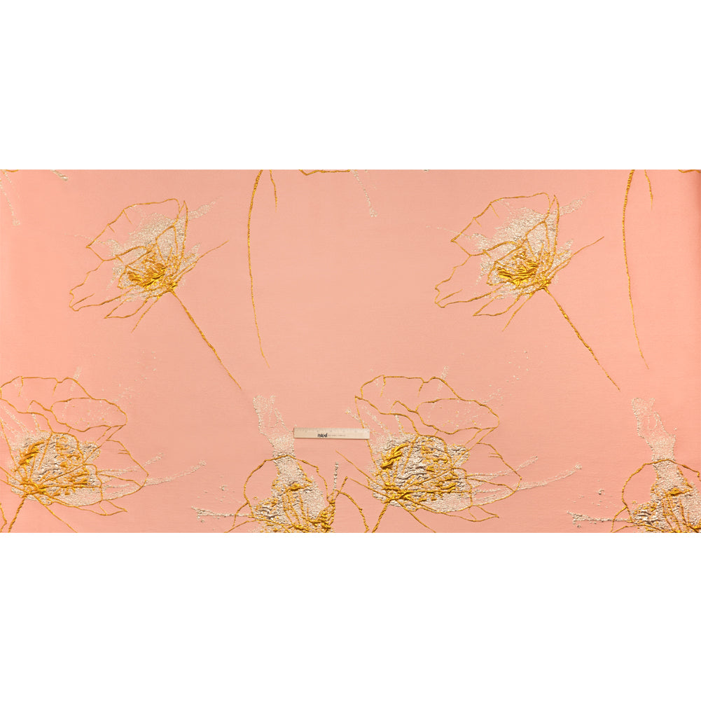 Metallic Silver, Gold and Pink Fanciful Floral Luxury Brocade Metallic Silver, Gold and Pink Fanciful Floral Luxury Brocade
