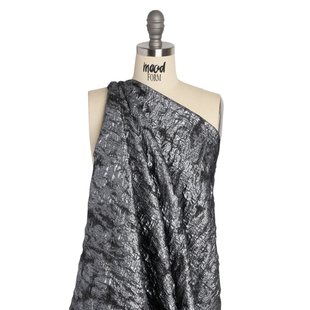 Metallic Silver and Gray Abstract Luxury Brocade - Drape Metallic Silver and Gray Abstract Luxury Brocade - Drape