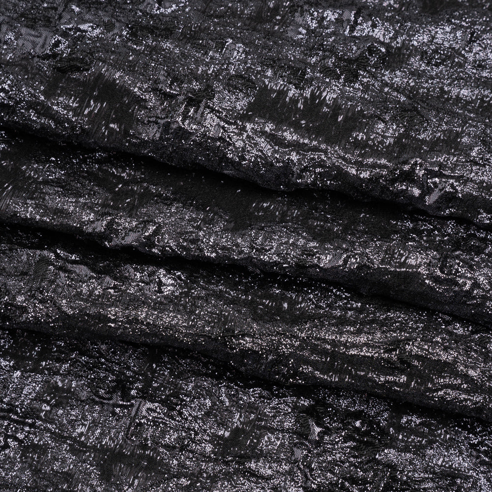 Metallic Gunmetal and Black Abstract Luxury Brocade Metallic Gunmetal and Black Abstract Luxury Brocade