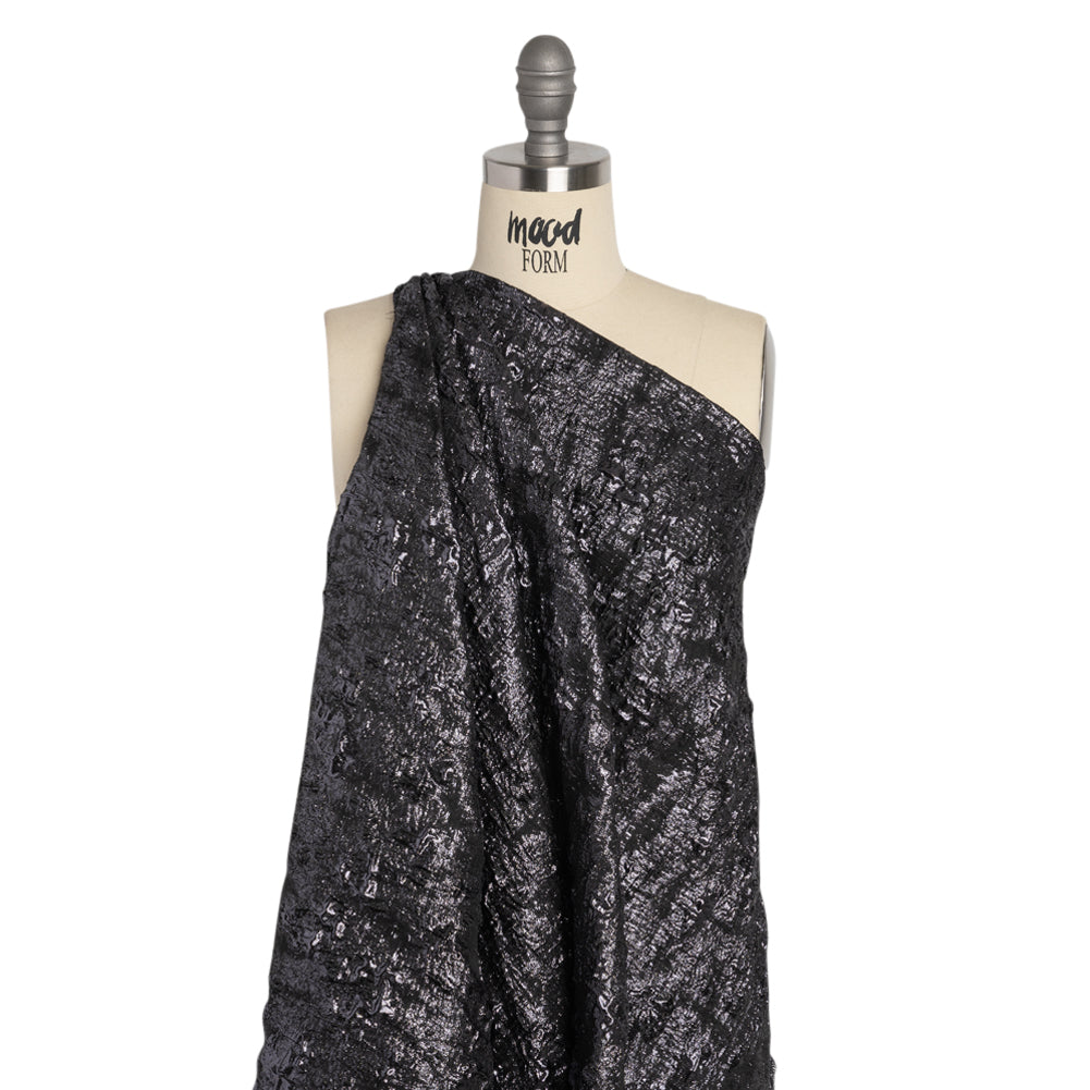 Metallic Gunmetal and Black Abstract Luxury Brocade Metallic Gunmetal and Black Abstract Luxury Brocade