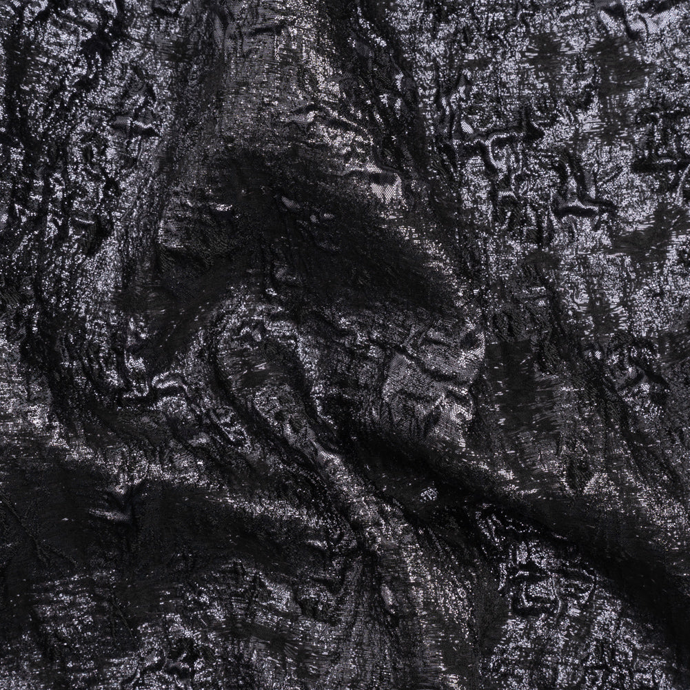 Metallic Gunmetal and Black Abstract Luxury Brocade Metallic Gunmetal and Black Abstract Luxury Brocade