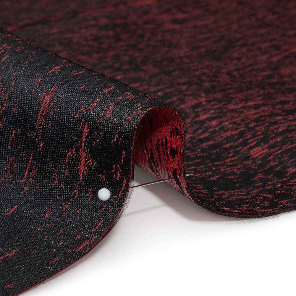 Black and Metallic Red Striated Luxury Brocade Black and Metallic Red Striated Luxury Brocade