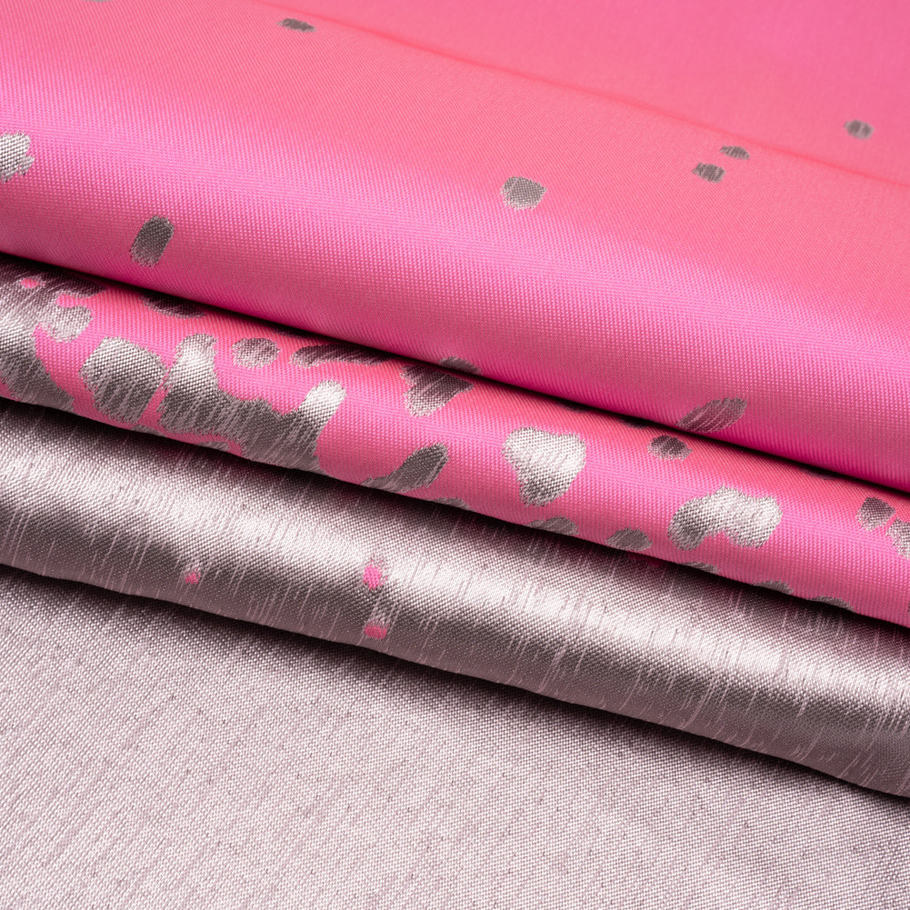 Metallic Hot Pink and Gray Spotted Gradient Luxury Brocade Metallic Hot Pink and Gray Spotted Gradient Luxury Brocade