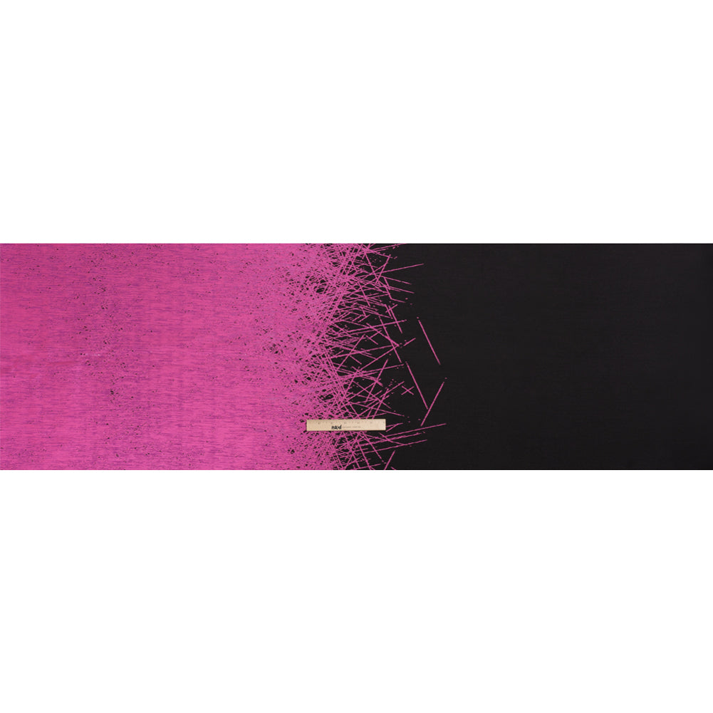 Metallic Magenta and Black Crosshatched Gradient Luxury Brocade - Full Metallic Magenta and Black Crosshatched Gradient Luxury Brocade - Full