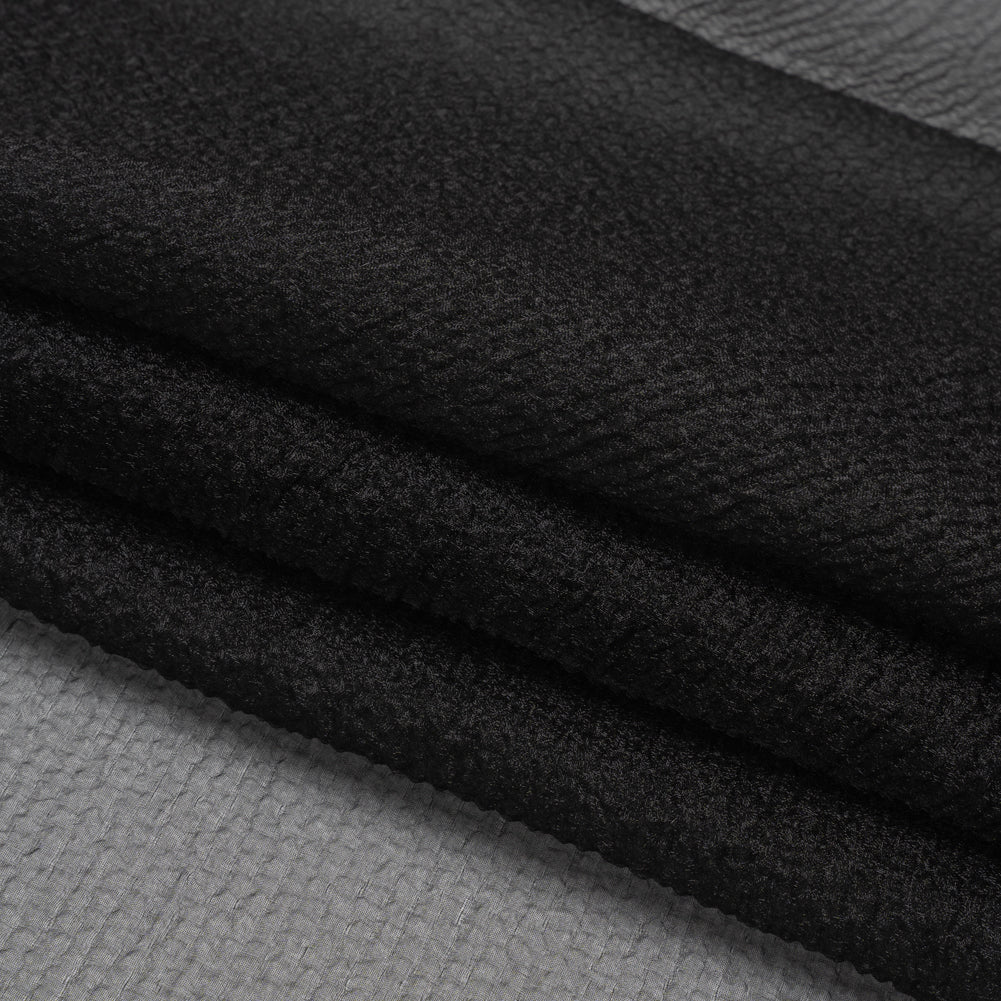 Black Bubbly Crinkled Organza Brocade - Folded Black Bubbly Crinkled Organza Brocade - Folded