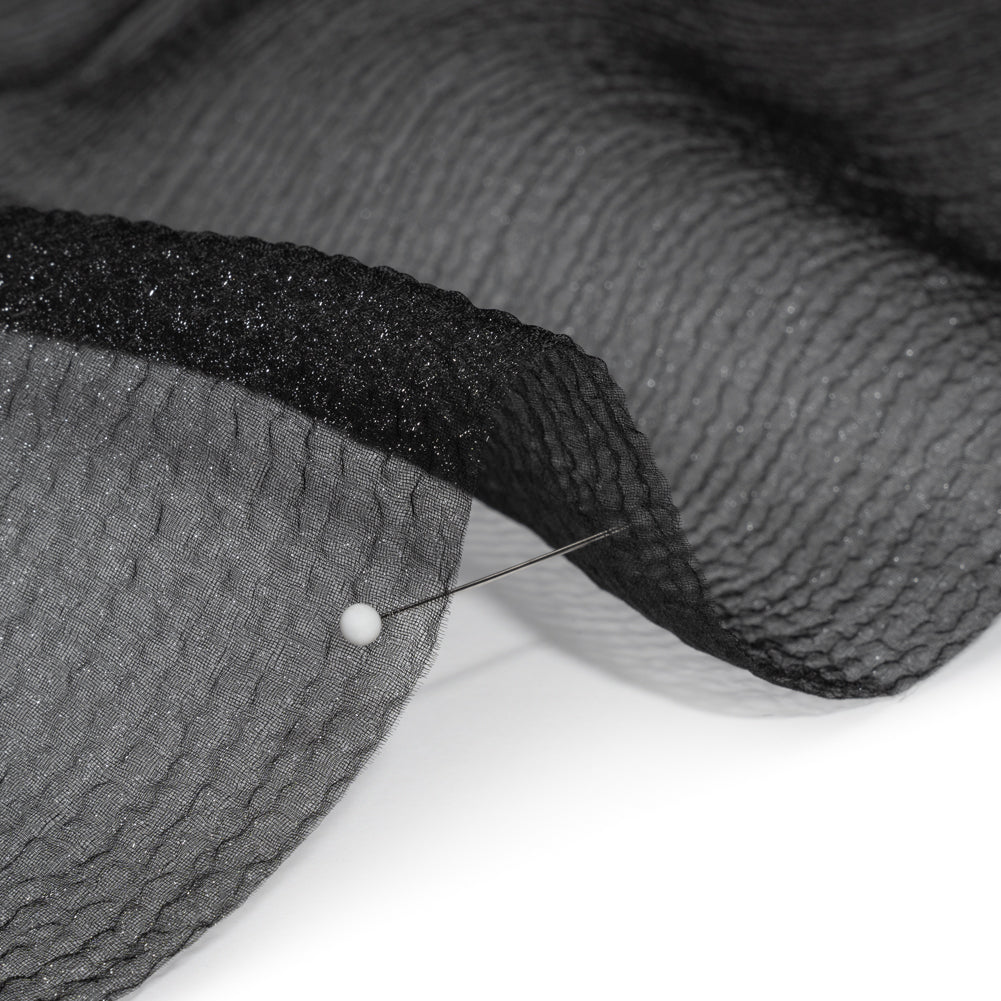 Black Bubbly Crinkled Organza Brocade - Detail Black Bubbly Crinkled Organza Brocade - Detail
