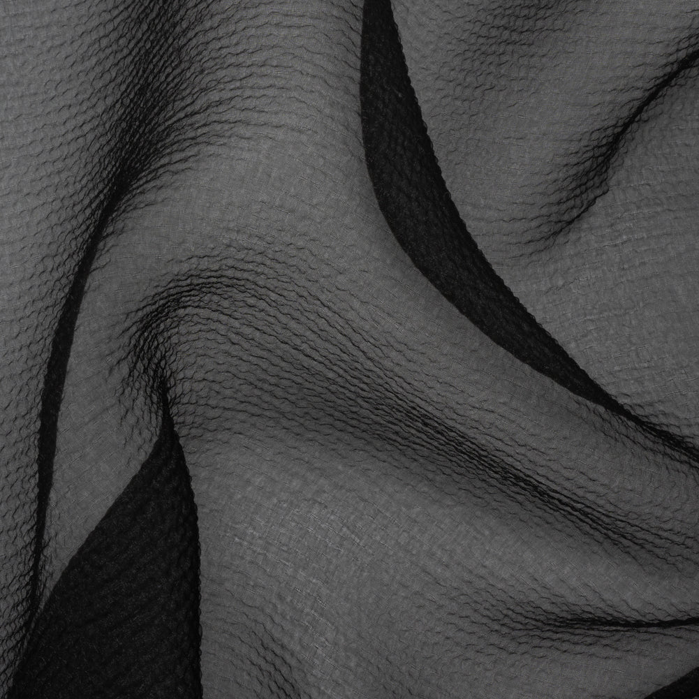 Black Bubbly Crinkled Organza Brocade Black Bubbly Crinkled Organza Brocade