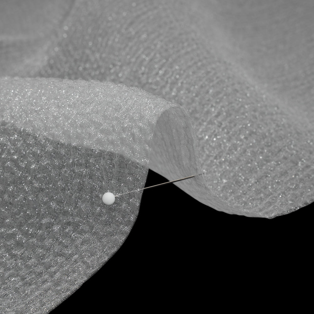 White Bubbly Crinkled Organza Brocade - Detail White Bubbly Crinkled Organza Brocade - Detail