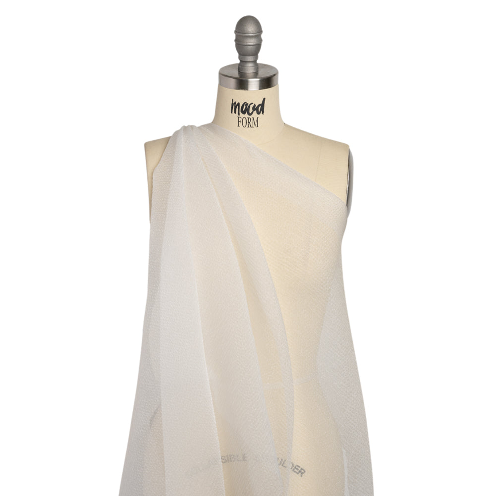 White Bubbly Crinkled Organza Brocade - Drape White Bubbly Crinkled Organza Brocade - Drape