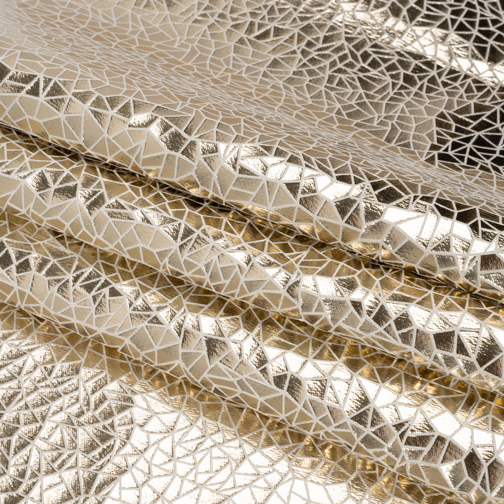 Starlight Geometric Crackle Metallic Foiled Chenille Folded Starlight Geometric Crackle Metallic Foiled Chenille Folded