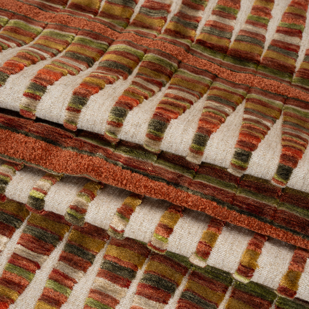Horizon Stripes and Plush Velvet Undulating Lines Upholstery Woven Folded Horizon Stripes and Plush Velvet Undulating Lines Upholstery Woven Folded
