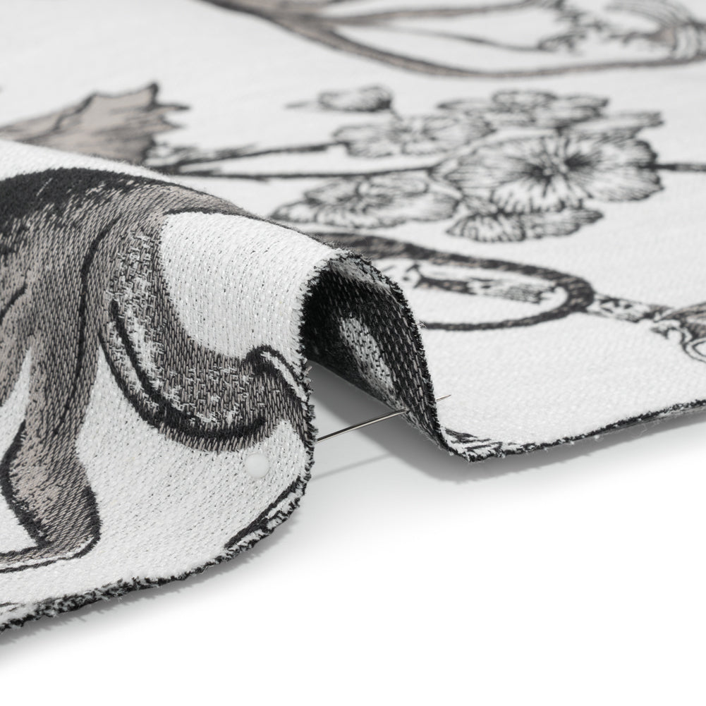Black Diamond Exotic Pets and Flowers Upholstery Jacquard Detail Black Diamond Exotic Pets and Flowers Upholstery Jacquard Detail