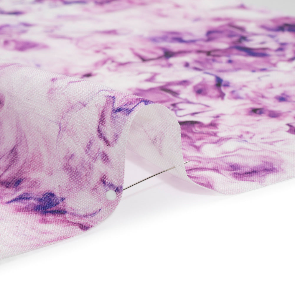 Purple and Ultramarine Marbled Medium Weight Linen Woven - Detail Purple and Ultramarine Marbled Medium Weight Linen Woven - Detail