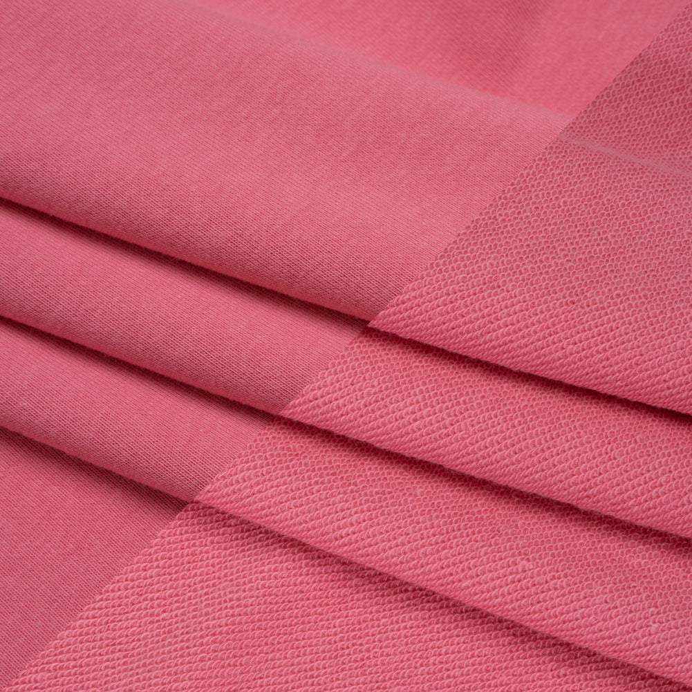 Cotton and Polyester French Terry - Rose Pink - Deadstock Cotton and Polyester French Terry - Rose Pink - Deadstock