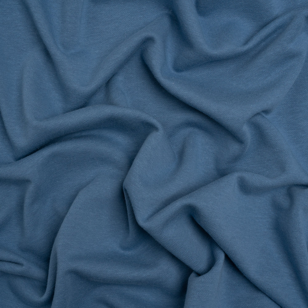 Cotton and Polyester French Terry - Ocean Blue - Deadstock Cotton and Polyester French Terry - Ocean Blue - Deadstock