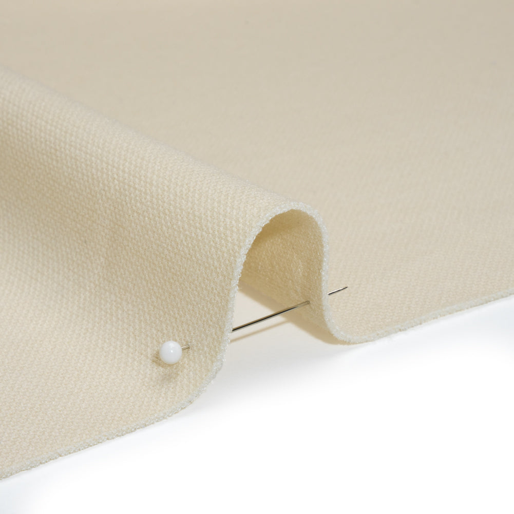 Polyester and Viscose Pique Knit - Ecru - Deadstock Polyester and Viscose Pique Knit - Ecru - Deadstock