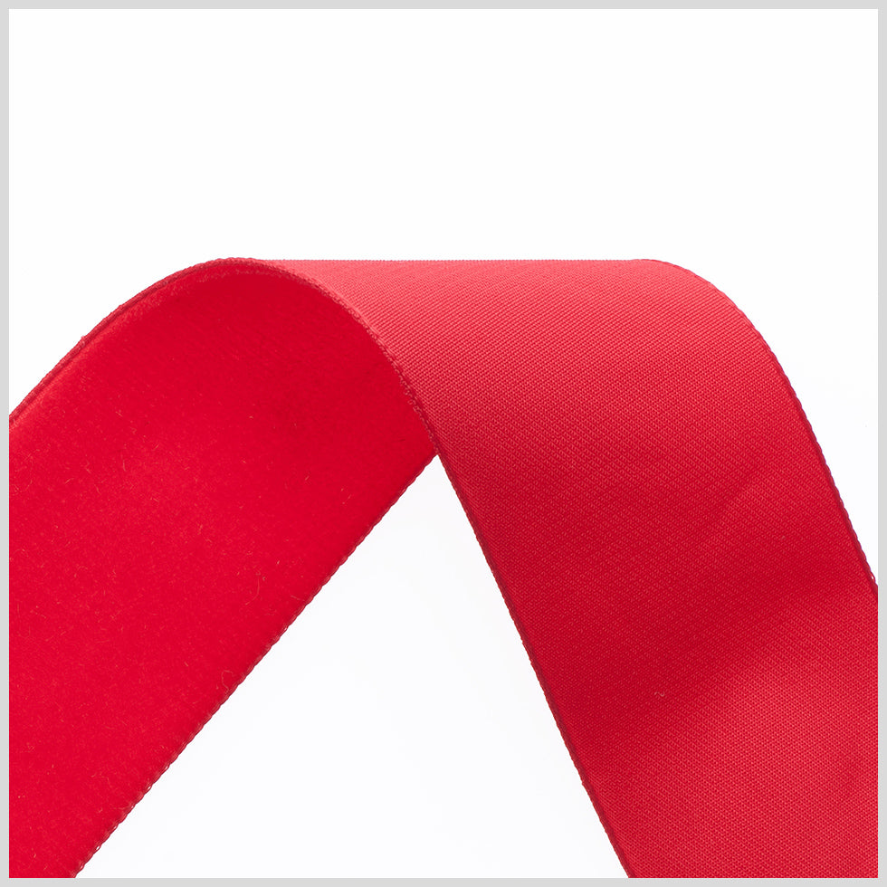1.375" Rouge Red Nylon Velvet Ribbon Detail 1.375" Rouge Red Nylon Velvet Ribbon Detail