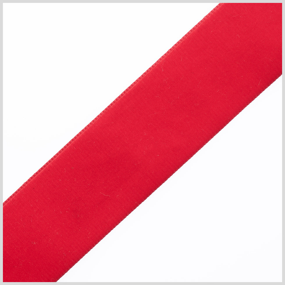 1.375" Rouge Red Nylon Velvet Ribbon 1.375" Rouge Red Nylon Velvet Ribbon