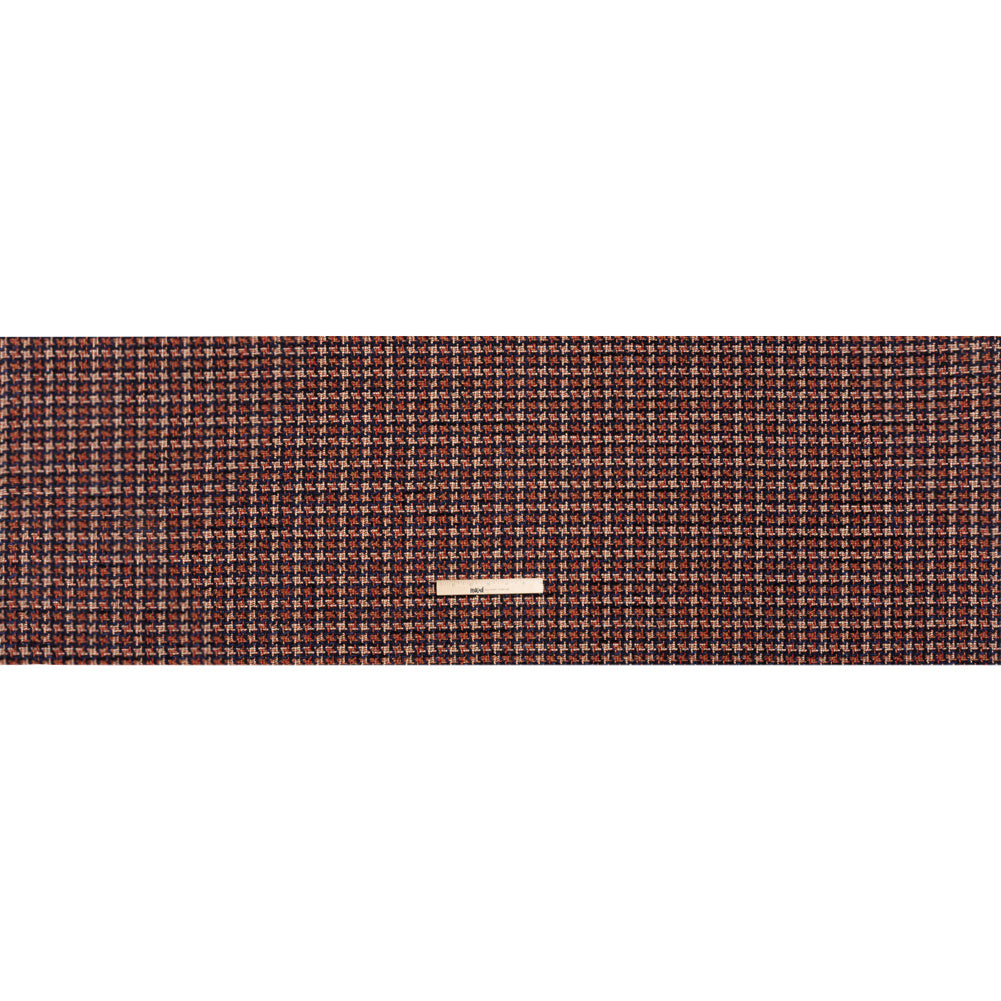 Navy, Red and Metallic Gold Houndstooth Chenille Fringe Tweedy Acrylic Woven Full Navy, Red and Metallic Gold Houndstooth Chenille Fringe Tweedy Acrylic Woven Full