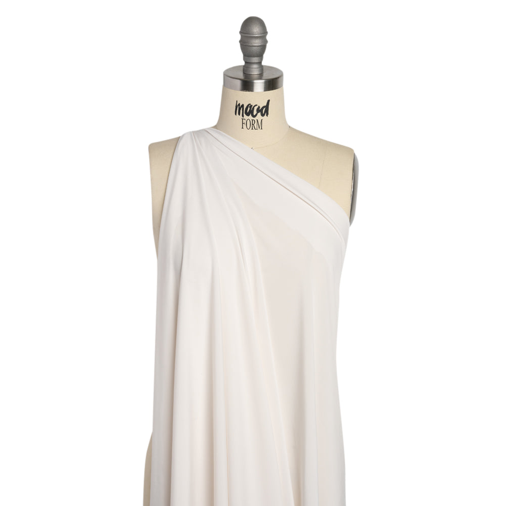Famous Australian Designer Egret Stretch Polyester Jersey Drape Famous Australian Designer Egret Stretch Polyester Jersey Drape